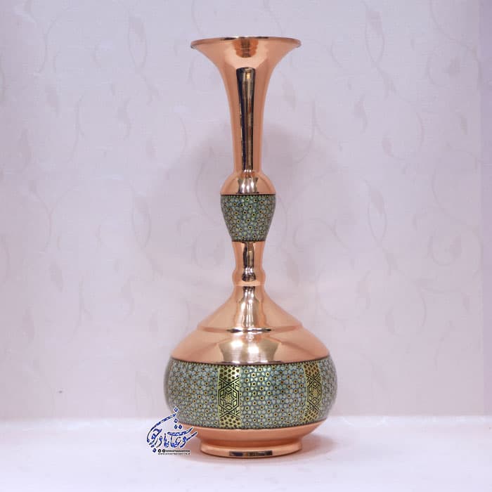 گلدان دالبری مس و خاتم بزرگ