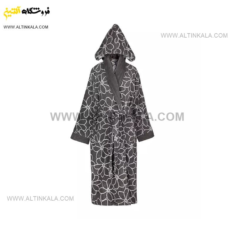 حوله پالتویی برق لامع طرح فلاور طوسی سایز 125