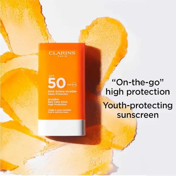 استیک ضد آفتاب بی‌رنگ کلارنس SPF50 مدل Invisible Sun Care Stick حجم 17 گرم — تصویر ۷