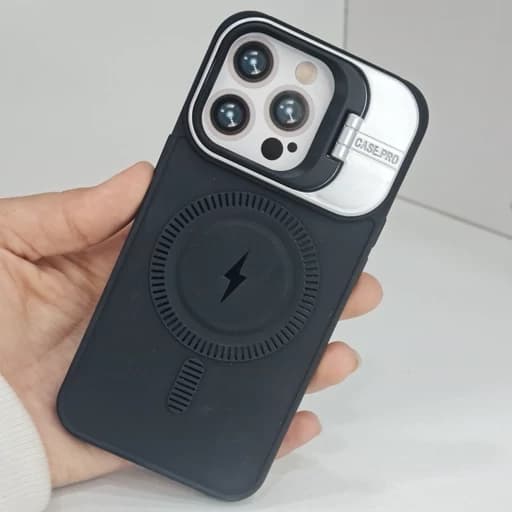 گارد گوشی آیفون 13 پرو طرح مگنتی iphon13 pro پایه دار رنگ مشکی