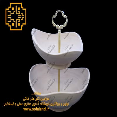 آجیل خوری دفرمه دو طبقه سفالی