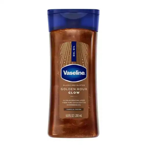 ژل روغن بدن وازلین مدل Golden Hour Glow حجم 200 میل