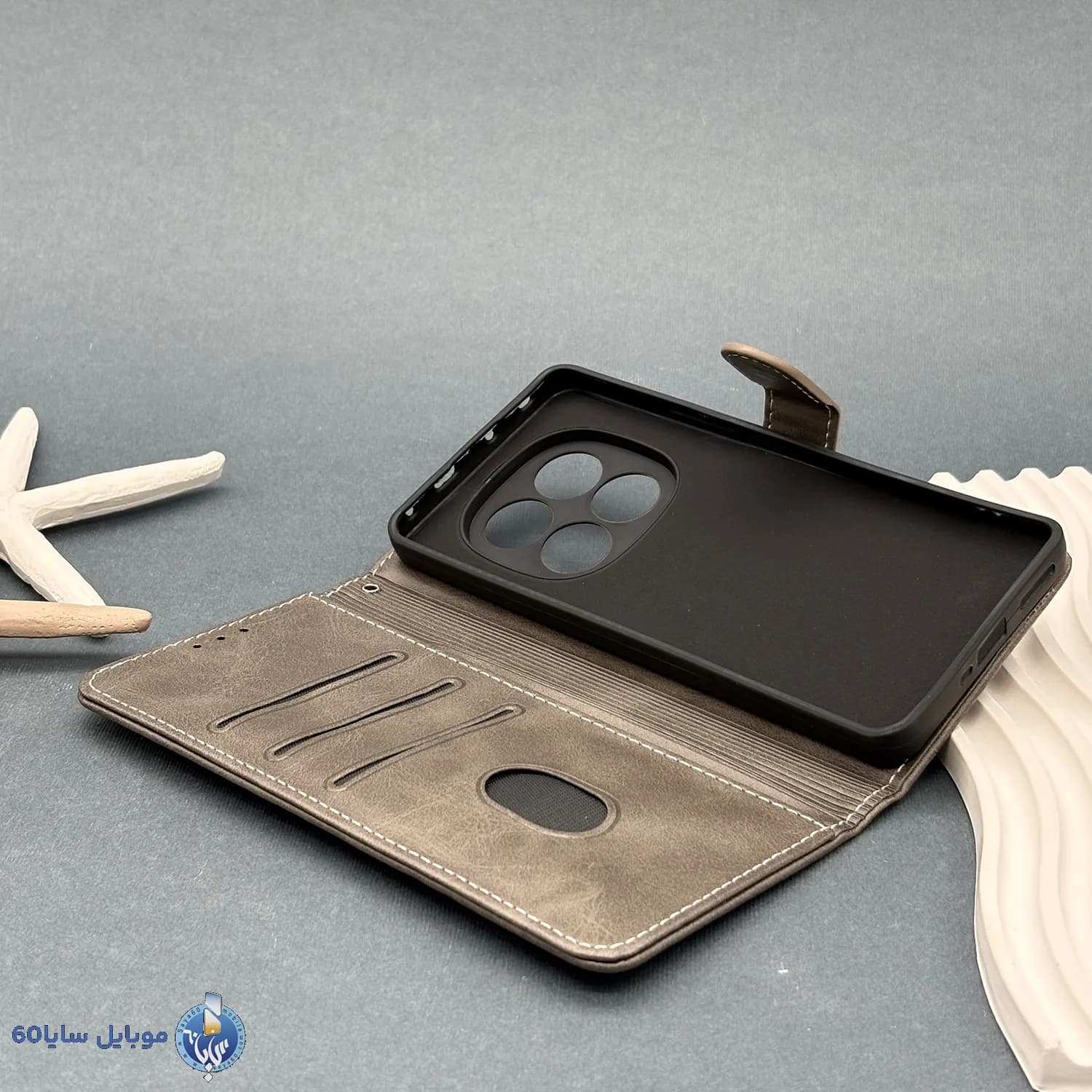 قاب موبایل Xiaomi Redmi note 14 pro plus مدل کیف جا کارتی چرمی — تصویر ۷