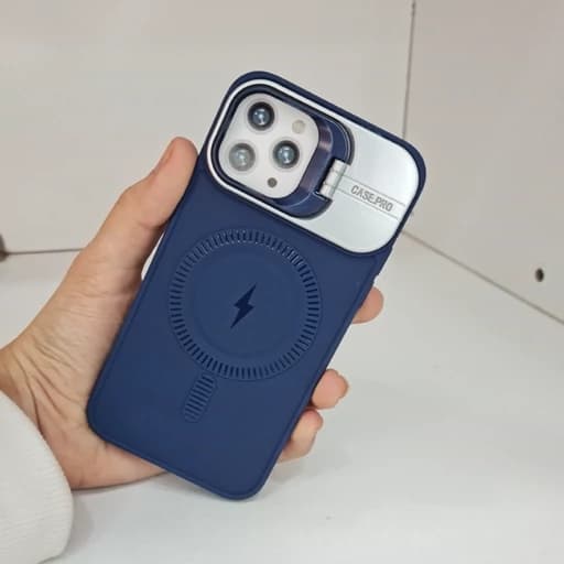 گارد گوشی آیفون 11 پرو طرح مگنتی iphon11 pro پایه دار رنگ سورمه ای