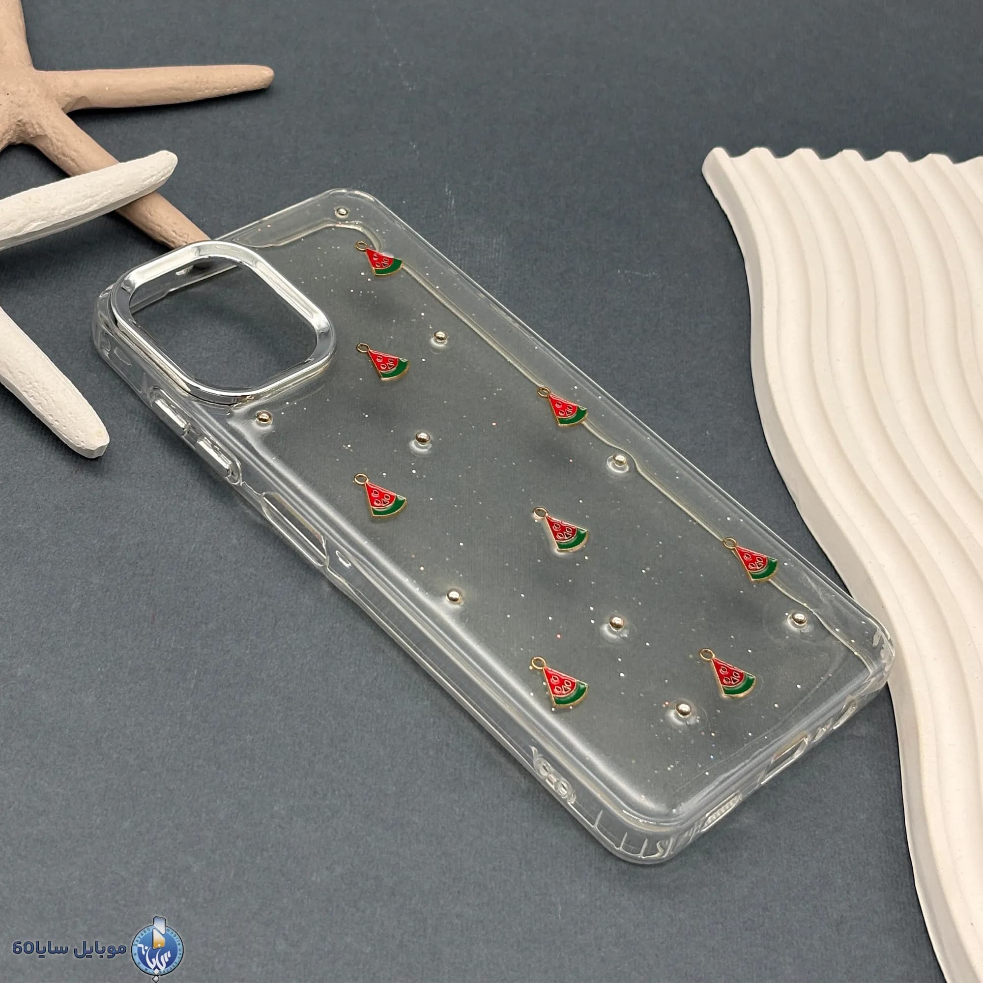 قاب موبایل Galaxy A06 رزینی اکلیلی طلایی مدل هندوانه — تصویر ۲