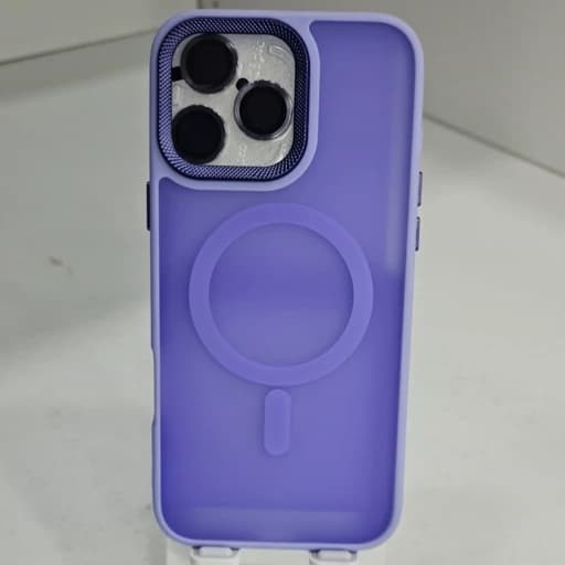 گارد گوشی آیفون 15 پرو مکس مات مگ سیف دار و با محافظ لنز رنگ بنفش iphon 15 pro max