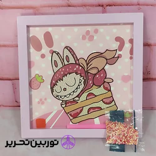 تابلو الماسی (نقاشی الماسی) طرح لبوبو 20*20 سانتیمتر — تصویر ۳