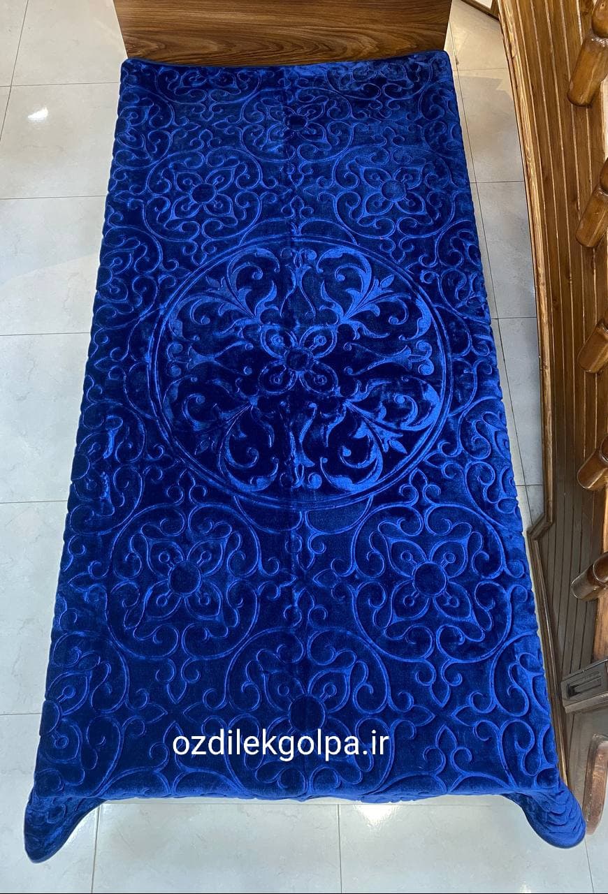پتو برند گلبافت مدل الوان یکنفره سایز 220*160 رنگ سرمه ای کد 30-350 — تصویر ۲