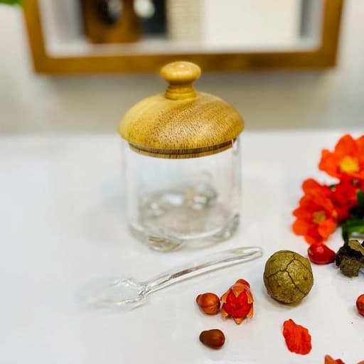 مربا خوری درب بامبو گرد بزرگ اکرلیک برند شنگیا