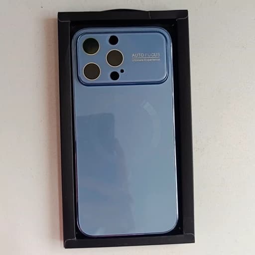 گارد Iphone 15 pro max طرح مگ سیف دار اتوفوکوس رنگ آبی با محافظ لنز آیفون 15 پرومکس