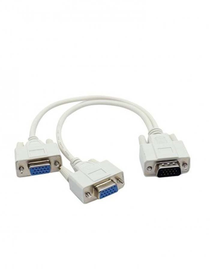 تبدیل کابلی 1 به 2 VGA گریت – مناسب مانیتور، DVR و دستگاه‌های تصویری