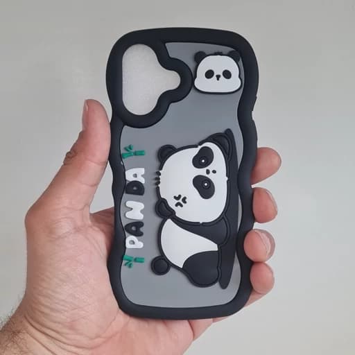 گارد گوشی آیفون 16 نرمال طرح عروسکی پاندا برجسته فانتزی قاب و کاور Phone 16