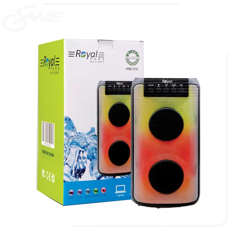 اسپیکر بلوتوثی قابل حمل رویال مدل RGB-RSB-918