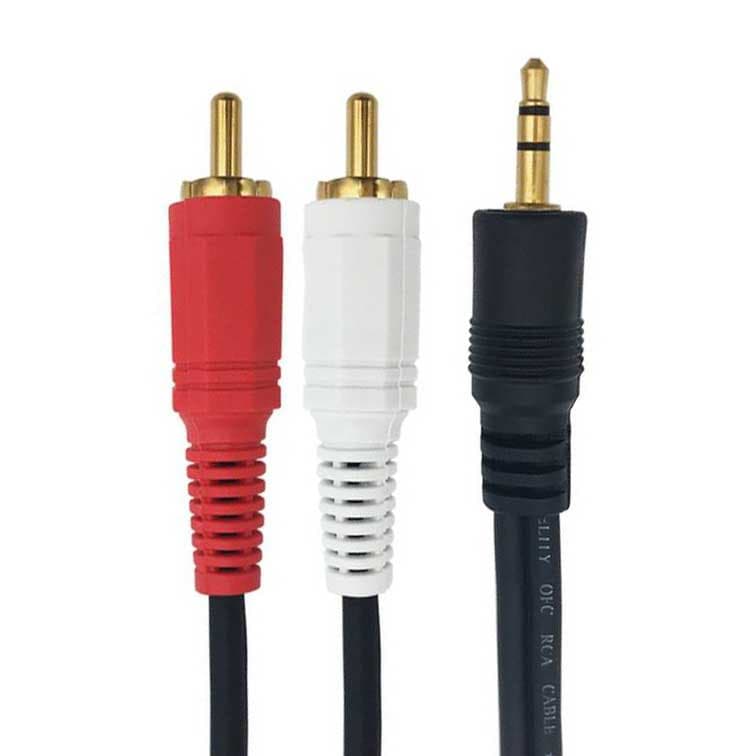 کابل 1 به 2 صدا AUX طول 1.5 متر | کابل تبدیل 3.5 میلی‌متری به 2 RCA
