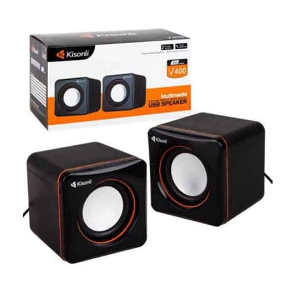 اسپیکر دسکتاپ کیسونلی مدل Kisonli V400 | اسپیکر دو تکه USB