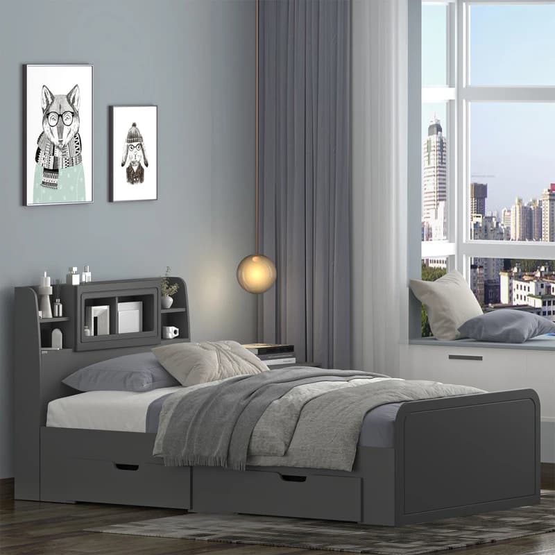 تخت خواب ملامینه یک نفره مدل FH982 سایز 120×200 سانتی متر