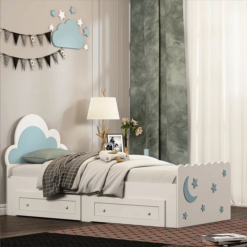 تخت خواب ملامینه نوجوان مدل FH935 سایز 80×180 سانتی متر — تصویر ۲