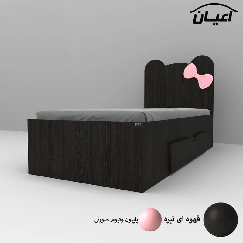 تخت خواب نوجوان طرح پاپیون مدل FH608 سایز 80×180 سانتی متر — تصویر ۵