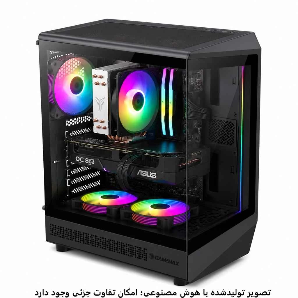 کیس گیمینگ میان رده b650 plus- 7500F- 32GB DDR5-1TB m.2- 4060Ti کد G030