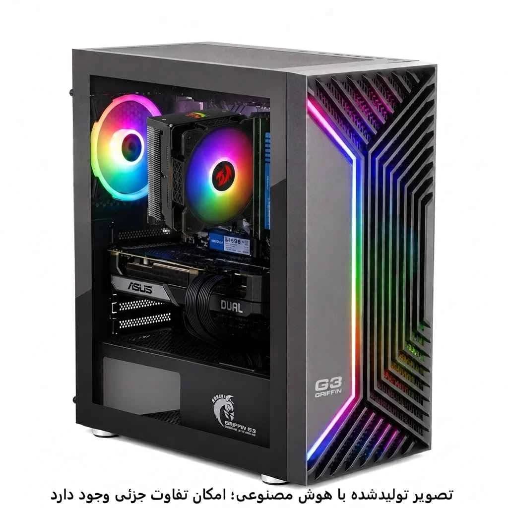 کیس گیمینگ اقتصادی H610 wifi- 12400f- 16gb DDR4- 500GB m.2- 4060 Ti Dual کد G007-1