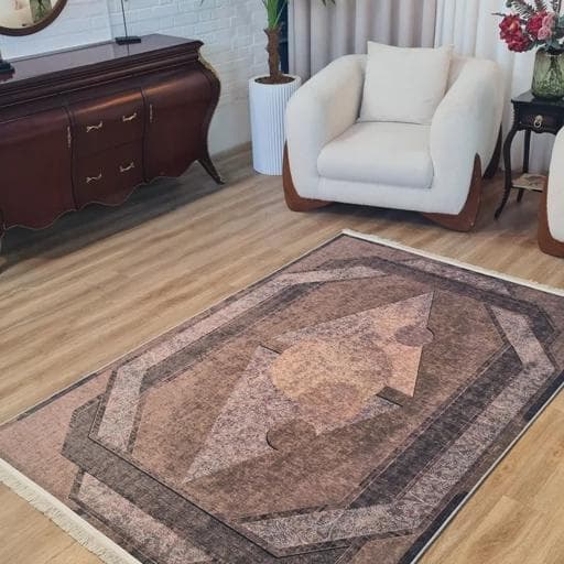 فرش چاپی مخمل کیفیت هایژنیک گوشتی A+ طرح اَرسو L679(پس کرایه)