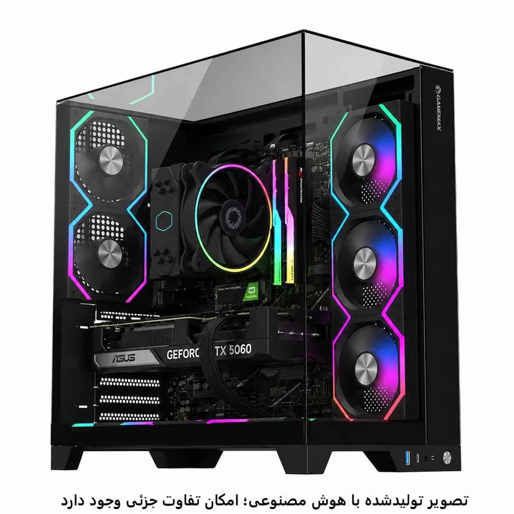کیس گیمینگ میان رده i5 13400f- b760m-k- 32GB DDR5- SSD 1TB- rtx5060 8GB کد 2-G028