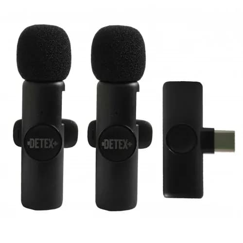 میکروفون یقه ای دو عددی +DETEX بی سیم مدل DMW34-MIC
