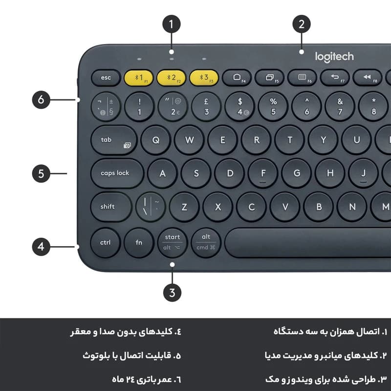 کيبورد لاجيتک K380 بی‌سیم — تصویر ۶