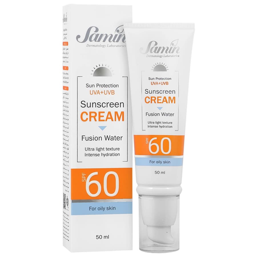ضدآفتاب فيوژن واتر پوست چرب SPF 60 ثمین 50 میل