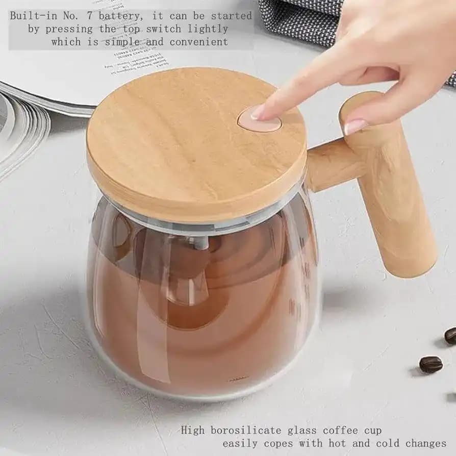 لیوان شیشه ای همزن دار