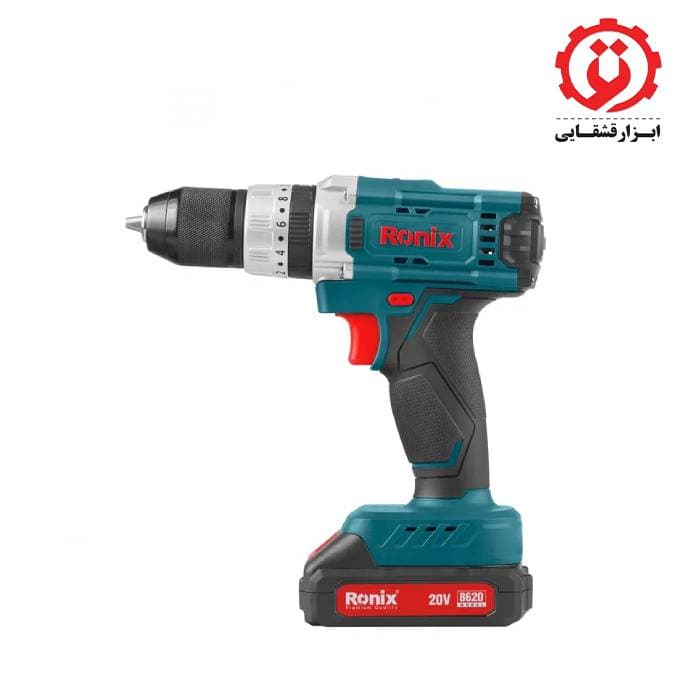 دریل پیچ گوشتی شارژی 20 ولت 2 باتری رونیکس مدل 8620 — تصویر ۹