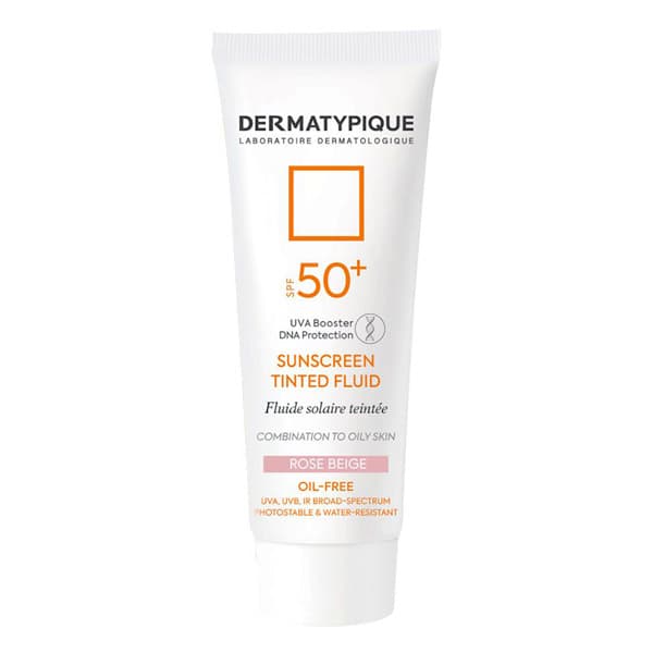 ضد آفتاب فلوئید درماتیپیک مناسب پوست چرب رنگ رز بژ +SPF50 حجم 50 میل — تصویر ۴