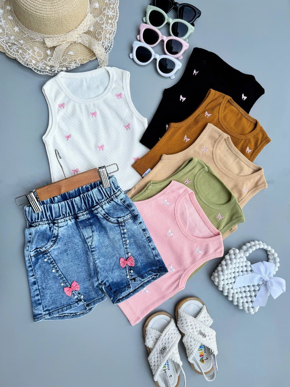 کراپ کبریتی پاپیونی دخترانه🎀🤍🩷💚🖤🤎