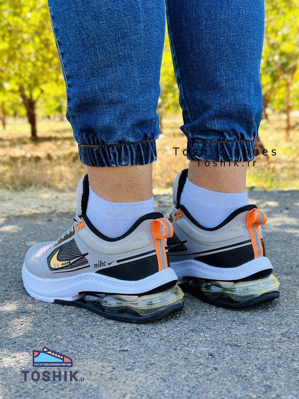 کتونی نایک ایرومکس رنگ طوسی Air max کپسولی فعال — تصویر ۴
