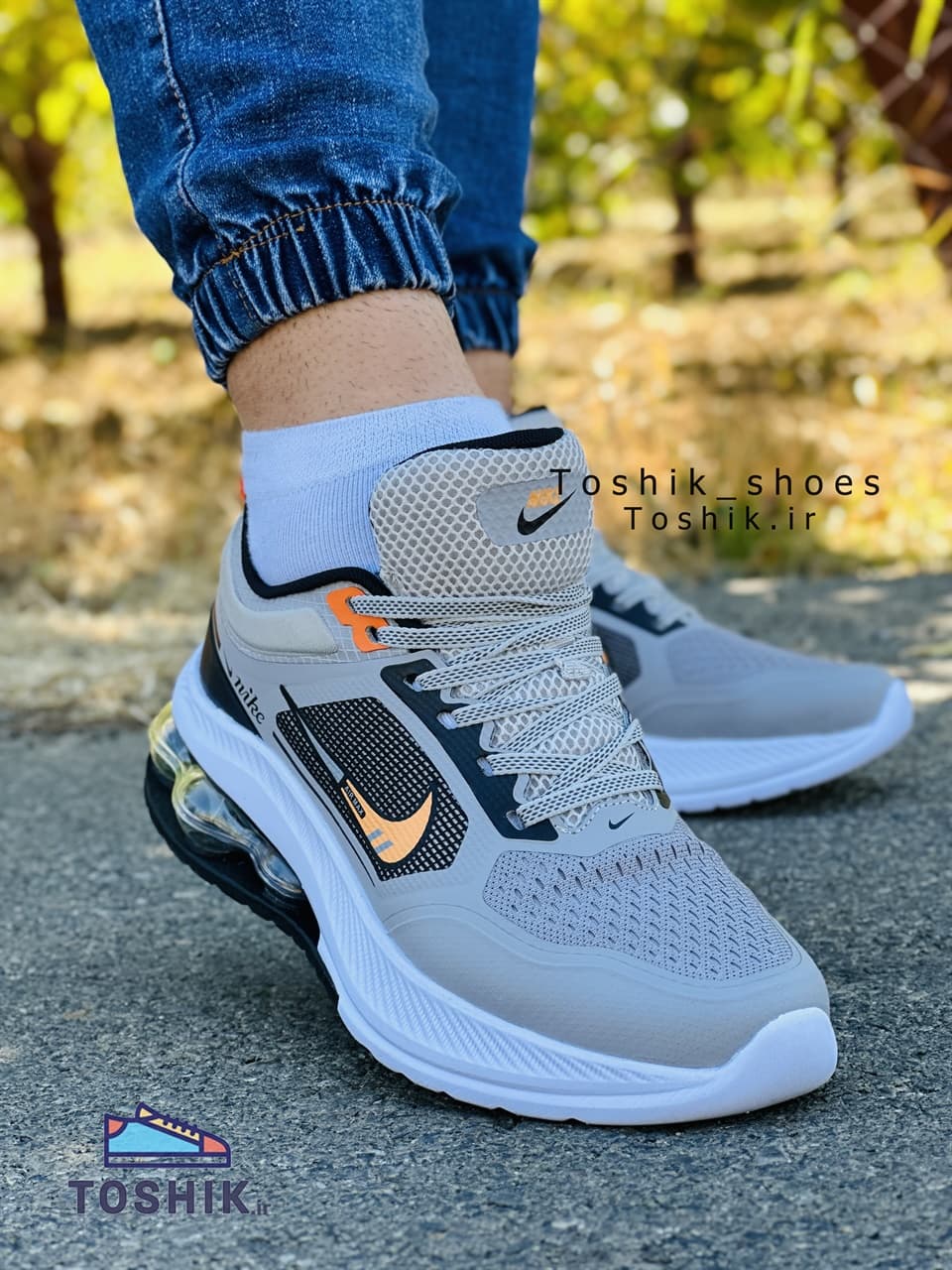 کتونی نایک ایرومکس رنگ طوسی Air max کپسولی فعال — تصویر ۲