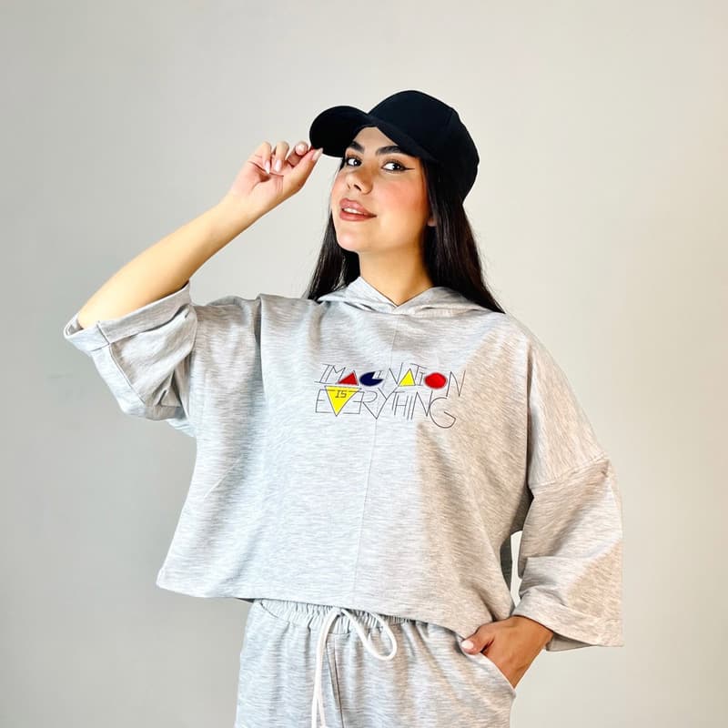 کراپ تیشرت باکسی چاپدار کد1477