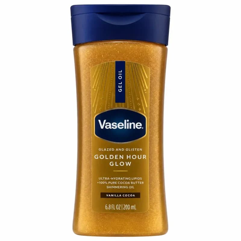 روغن بدن شاین دار vaseline مدل golden hour glow