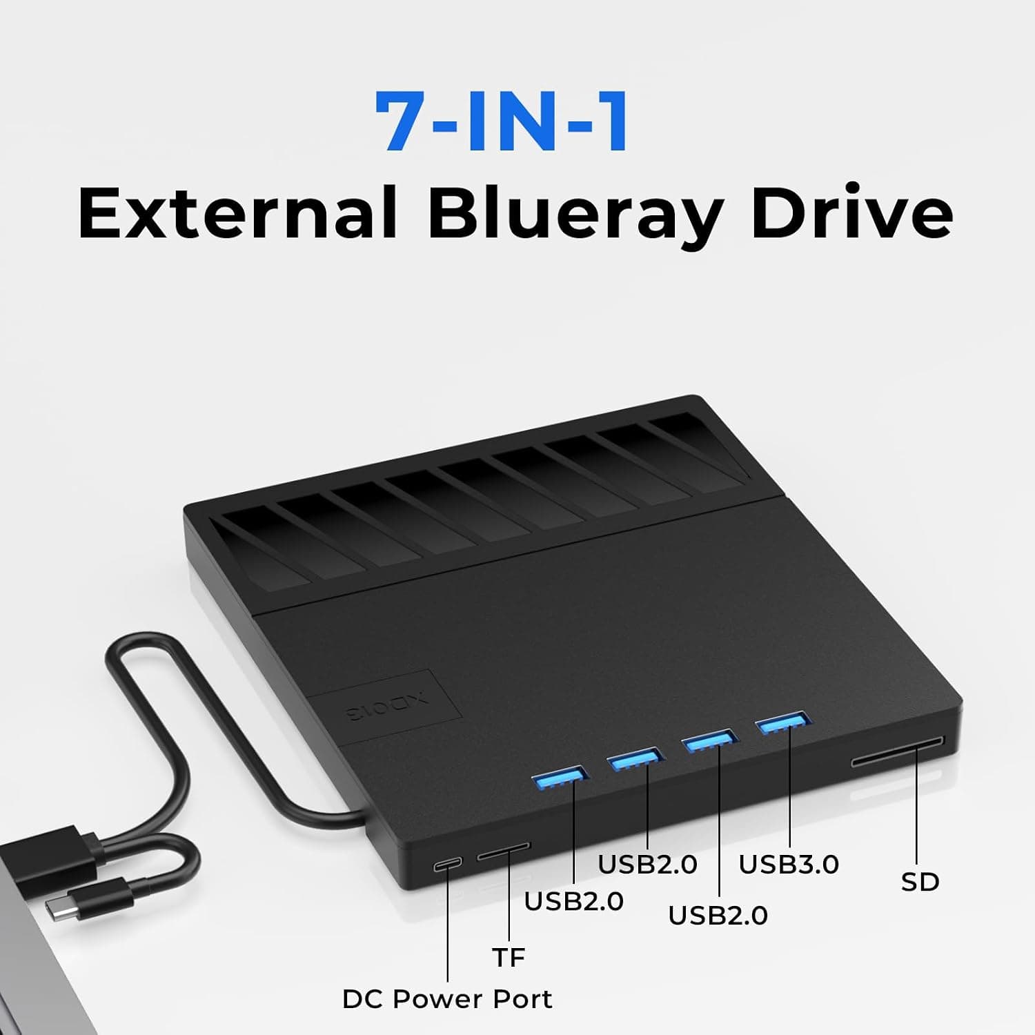 رایتر اکسترنال Blu-ray هفت‌کاره Yaeonku | USB 3.0، Type-C و پشتیبانی از دیسک 100GB — تصویر ۴