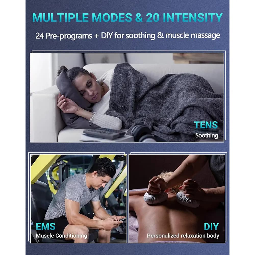 دستگاه ماساژ الکتریکی دو کاناله برای تسکین درد عضلات برند Comfytemp مدل Comfytemp Dual Channel TENS Machine — تصویر ۷