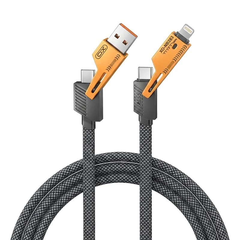 کابل شارژ 60 وات ایکس او XO مدل 4‑in‑1 Braided چهار سر