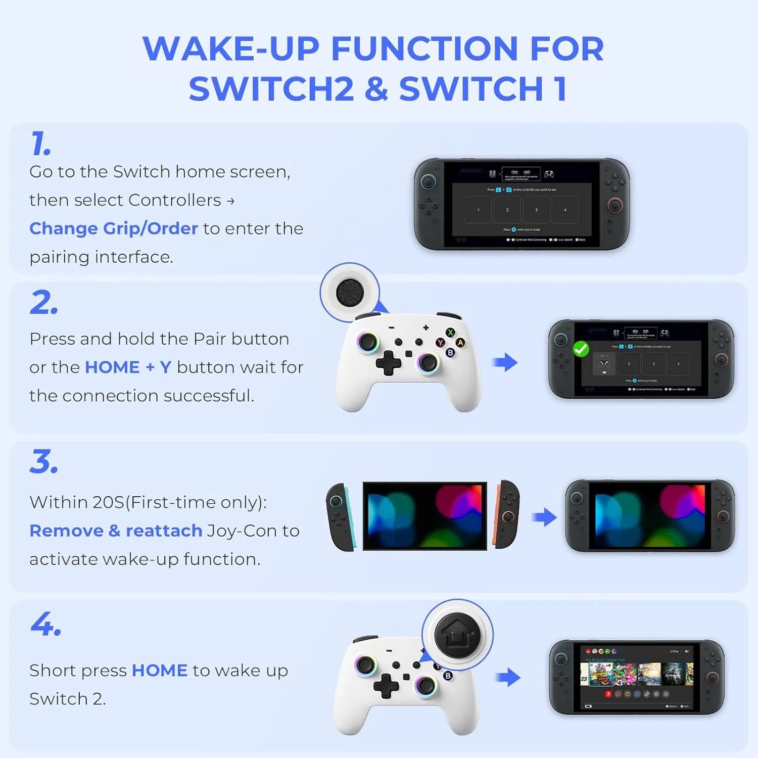 دسته بازی ECHTPower Switch 2 Pro مدل SP02 | کنترلر بیسیم مناسب PC و Nintendo Switch 2 — تصویر ۴