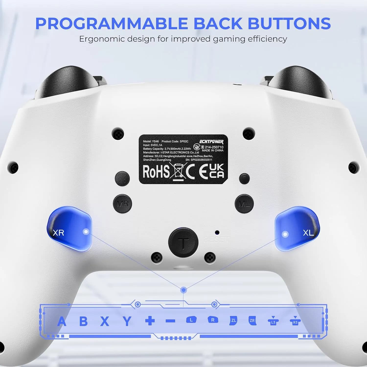 دسته بازی ECHTPower Switch 2 Pro مدل SP02 | کنترلر بیسیم مناسب PC و Nintendo Switch 2 — تصویر ۳
