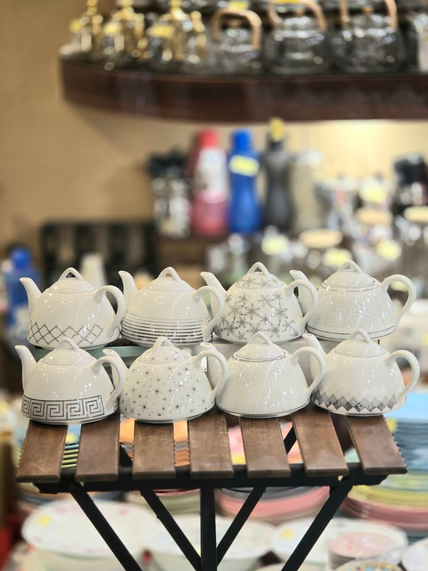 قوری چینی کف پهن سماوری