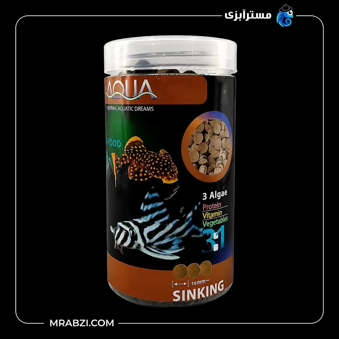 غذای قرصی ماهیان کف‌خوار آکوا مدل Mega Food (1000میل) — تصویر ۲