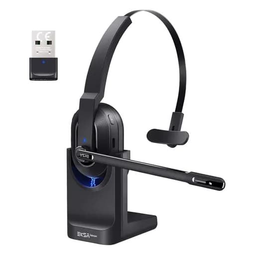 هدست بلوتوثی بی‌سیم با میکروفون هوشمند ENC و دانگل USB برند EKSA مدل H5 — تصویر ۶