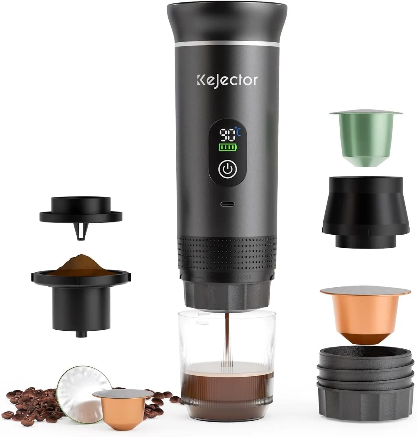 قهوه‌ساز اسپرسو قابل حمل شارژی Kejector مدل KF-JN-02 Pro 2.0