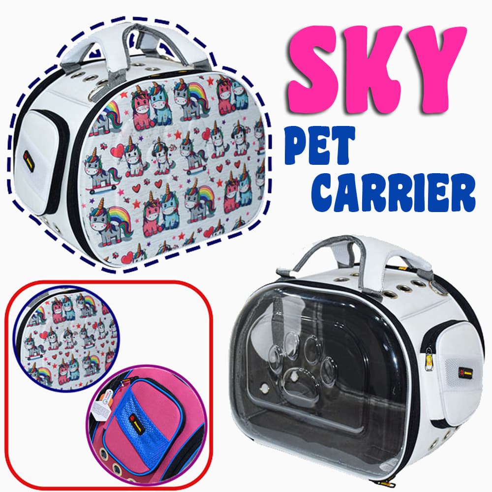 کیف حمل سگ و گربه یکطرف شفاف و یکطرف تکسون دنیل مدل اسکای DANNIEL SKY LD27