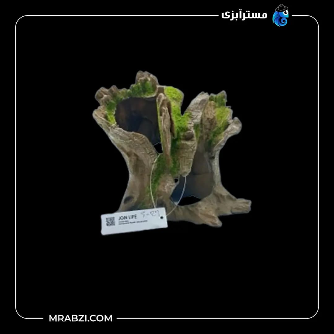 دکور آکواریوم طرح تنه درخت شکاف‌دار مدل S-29