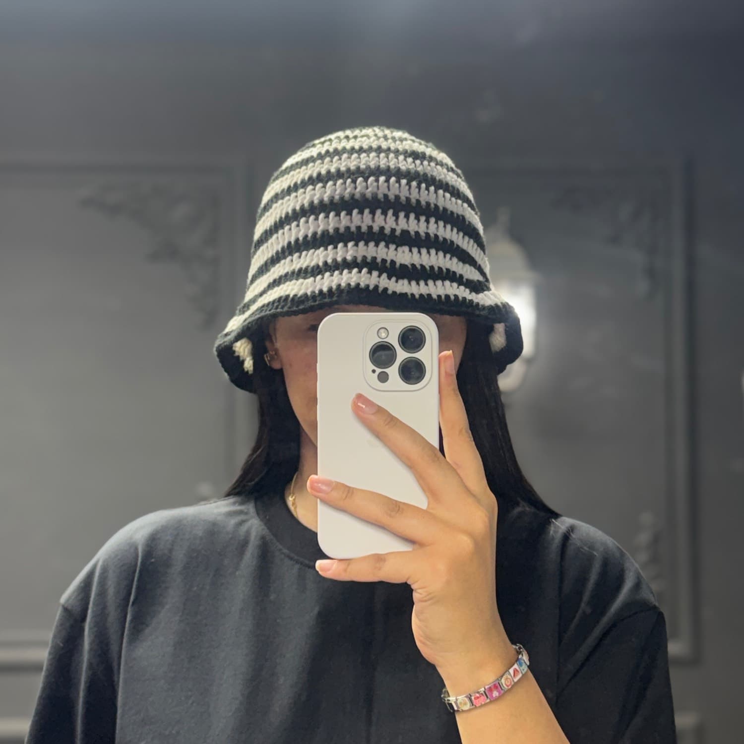کلاه باکت بافت گل — تصویر ۵