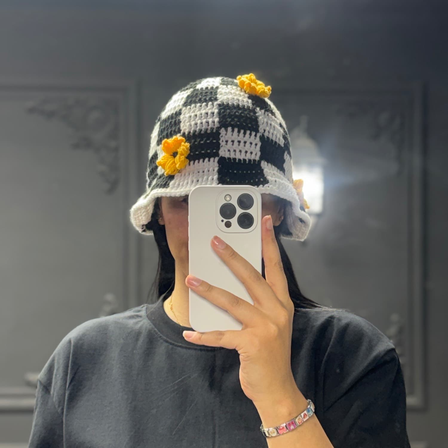 کلاه باکت بافت گل — تصویر ۷